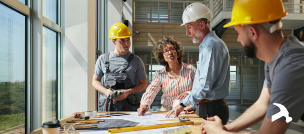 Property Manager talking to tenant improvement contractors