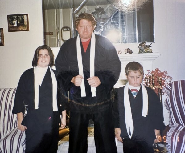 John Fitzpatrick and his children Karate